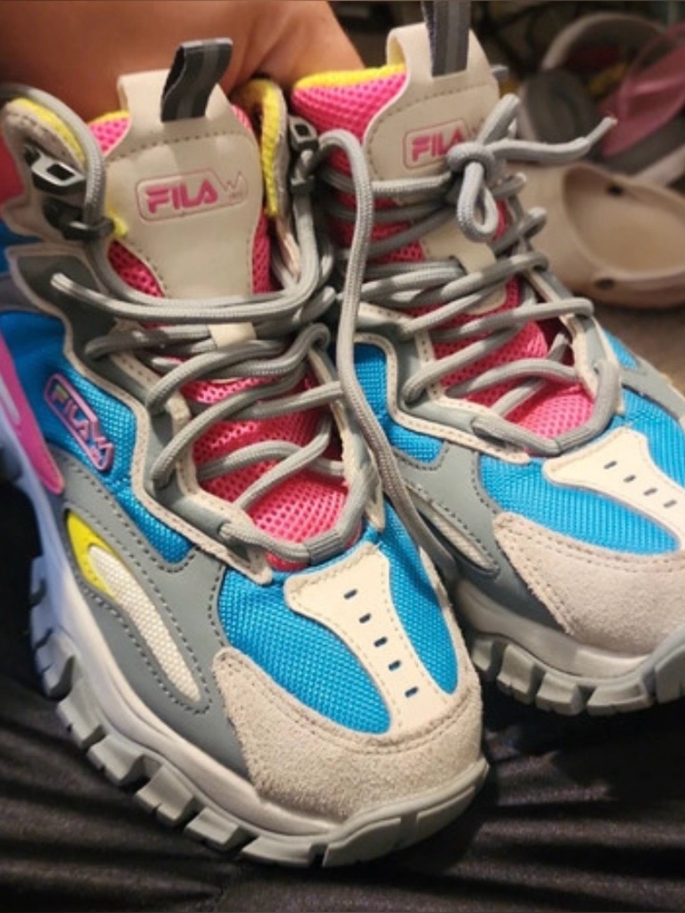 Fila Women's Colorblock Trail Sneakers - Blue/Pink/Gray